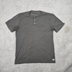 Vuori Strato Henley Shirt Mens Size Large L Micro Stripe Performance V199 REI